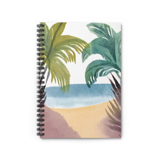 Tropical Beach Watercolor Spiral Notebook