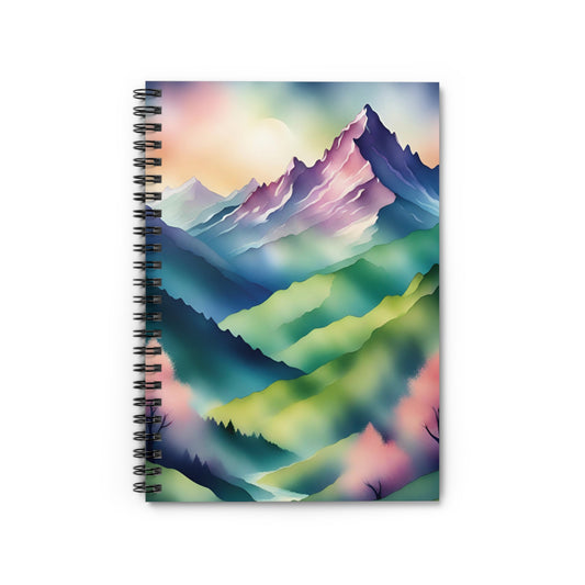 Mountains In Spring Watercolor Spiral Notebook