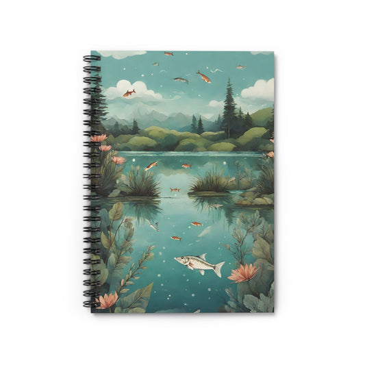 Happy Fish On The Lake Spiral Notebook