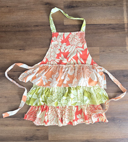 Tiered Ruffle Floral Apron