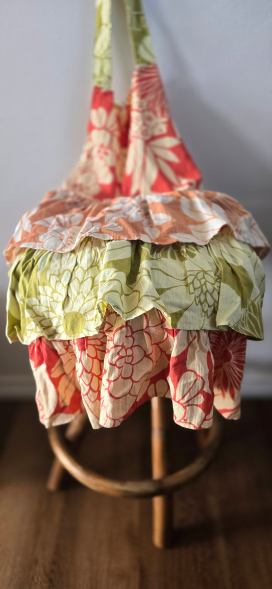 Tiered Ruffle Floral Apron