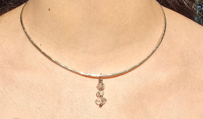 Sterling Silver Choker with herkimer diamonds