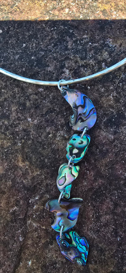 Sterling silver choker with abalone charm