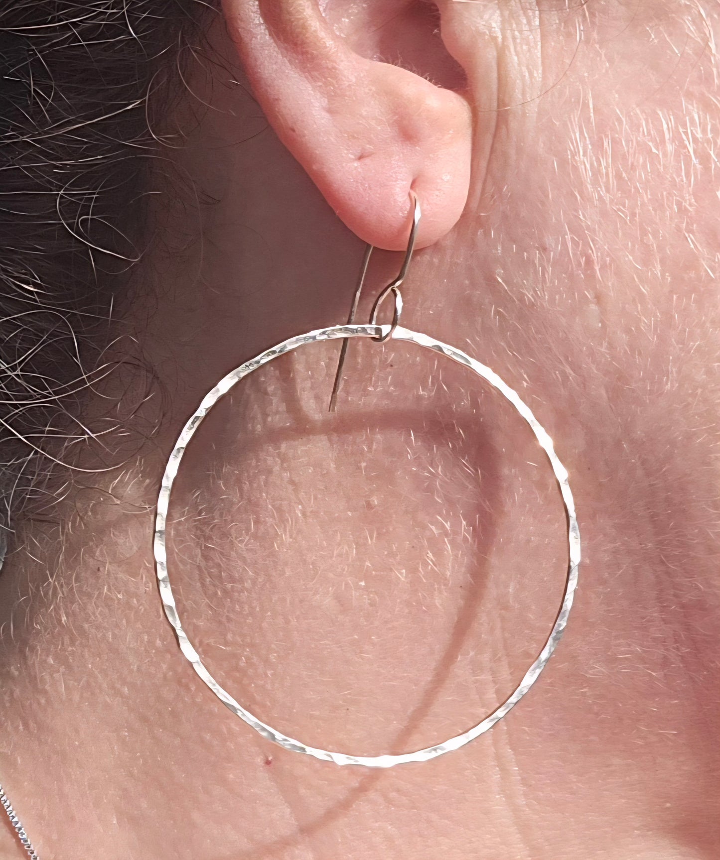 Sterling Silver Hammered Hoop Earrings – Raw Grace Collection