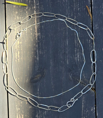 Dainty Sterling Silver Box Chain Necklace