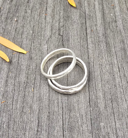 Sterling Silver Hammered Band – Raw Grace Collection