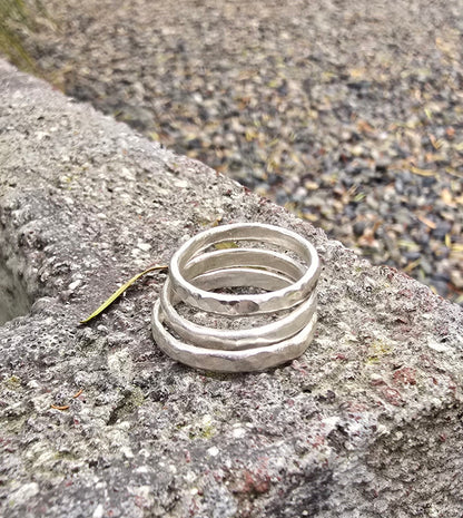 Sterling Silver Hammered Band – Raw Grace Collection