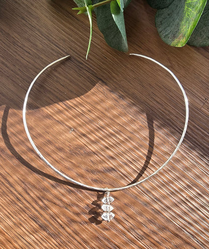 Sterling Silver Choker with herkimer diamonds