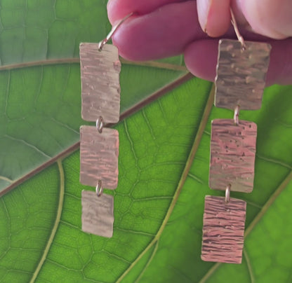 Mismatched textured brass and gold earrings